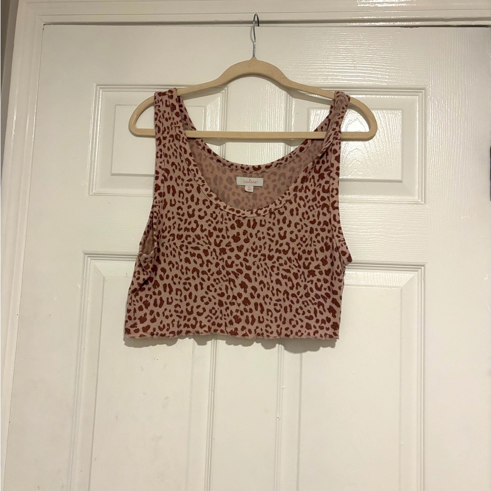 Colsie Animal Print Tank Top - Brown